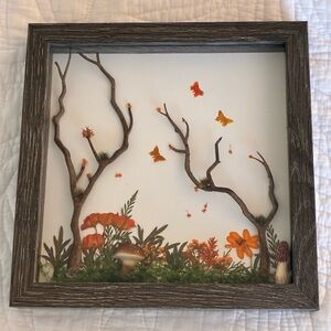 Woodland Shadow Box with Orange Accents